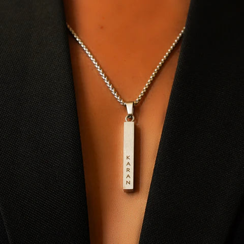 Personalised Cuboid Necklace For Men