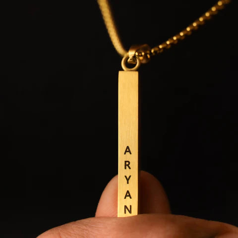 Personalised Cuboid Necklace For Men