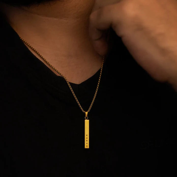Personalised Cuboid Necklace For Men