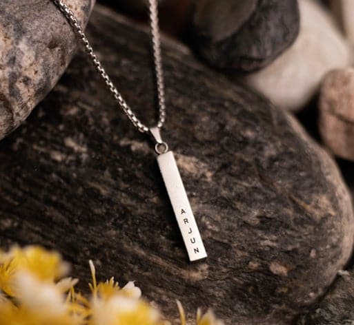 Personalised Cuboid Necklace For Men
