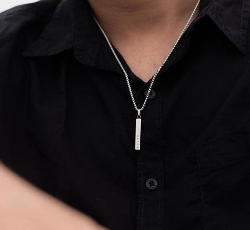 Personalised Cuboid Necklace For Men